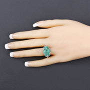 Bids.com 3.33 Carat Genuine Zambian Emerald and White Zircon .925 Sterling Silver Ring Rings Dark Slate Gray size 6.00,size 7.00,size 8.00,size 5.00,size 9.00,size 10.00,size 8.50,size 6.50