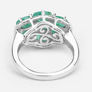 Bids.com 3.33 Carat Genuine Zambian Emerald and White Zircon .925 Sterling Silver Ring Rings White Smoke size 6.00,size 7.00,size 8.00,size 5.00,size 9.00,size 10.00,size 8.50,size 6.50