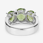 Bids.com 4.14 Carat Genuine Peridot and White Topaz .925 Sterling Silver Ring Rings Lavender size 5.00,size 6.00,size 7.00,size 8.00,size 8.50,size 9.00
