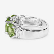 Bids.com 4.14 Carat Genuine Peridot and White Topaz .925 Sterling Silver Ring Rings Lavender size 5.00,size 6.00,size 7.00,size 8.00,size 8.50,size 9.00