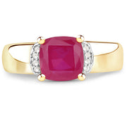 Bids.com 3.44 Carat Glass Filled Ruby and White Topaz .925 Sterling Silver Ring Rings White Smoke size 7.00,size 5.00,size 6.00,size 8.00,size 9.00