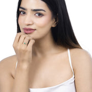 Bids.com 0.59 Carat Genuine Zambian Emerald and White Diamond 14K Yellow Gold Ring Rings White Smoke size 6.00,size 7.00,size 8.00,size 5.00,size 9.00