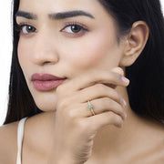 Bids.com 0.59 Carat Genuine Zambian Emerald and White Diamond 14K Yellow Gold Ring Rings Tan size 6.00,size 7.00,size 8.00,size 5.00,size 9.00