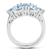 Bids.com 2.50 Carat Genuine Blue Topaz .925 Sterling Silver Ring Rings White Smoke size 8.00,size 6.00,size 7.00,size 5.00,size 9.00