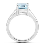 Bids.com 2.64 Carat Genuine Blue Topaz and White Topaz .925 Sterling Silver Ring Rings White Smoke size 6.00,Size 9.00,size 7.00,size 8.00,Size 5.00,9.00,5.00,size 10.00