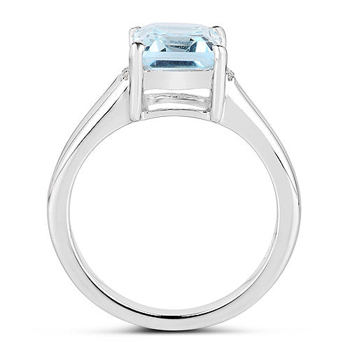 Bids.com 2.64 Carat Genuine Blue Topaz and White Topaz .925 Sterling Silver Ring Rings White Smoke size 6.00,Size 9.00,size 7.00,size 8.00,Size 5.00,9.00,5.00,size 10.00