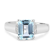 Bids.com 2.64 Carat Genuine Blue Topaz and White Topaz .925 Sterling Silver Ring Rings White Smoke size 6.00,Size 9.00,size 7.00,size 8.00,Size 5.00,9.00,5.00,size 10.00