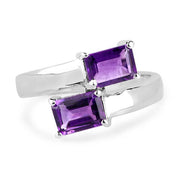 Bids.com 1.90 Carat Genuine Amethyst .925 Sterling Silver Ring Rings White Smoke size 7.00,size 9.00,size 5.00,size 8.00,size 6.00
