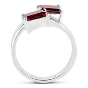 Bids.com 2.40 Carat Genuine  Garnet .925 Sterling Silver Ring Rings White Smoke size 6.00,size 7.00,size 8.00,size 5.00,size 9.00