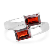 Bids.com 2.40 Carat Genuine  Garnet .925 Sterling Silver Ring Rings White Smoke size 6.00,size 7.00,size 8.00,size 5.00,size 9.00