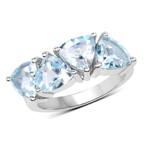 Bids.com 5.00 Carat Genuine  Blue Topaz .925 Sterling Silver Ring Rings White Smoke size 7.00,size 8.00,size 6.00,size 5.00,size 9.00