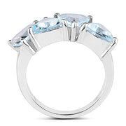 Bids.com 5.00 Carat Genuine  Blue Topaz .925 Sterling Silver Ring Rings White Smoke size 7.00,size 8.00,size 6.00,size 5.00,size 9.00