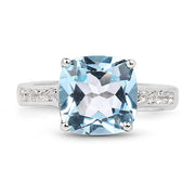 Bids.com 4.62 Carat Genuine Blue Topaz and White Topaz .925 Sterling Silver Ring Rings White Smoke size 5.00,size 9.00,size 6.00,size 7.00,size 8.00,size 10.00
