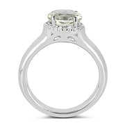 Bids.com 1.87 Carat Genuine Green Amethyst and White Topaz .925 Sterling Silver Ring Rings White Smoke size 6.00,Size 9.00,size 7.00,size 8.00,Size 5.00,size 9.00,size 5.00