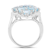 Bids.com 5.40 Carat Genuine Blue Topaz .925 Sterling Silver Ring Rings White Smoke size 8.00,size 6.00,size 7.00,size 5.00,size 9.00
