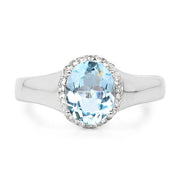 Bids.com 2.63 Carat Genuine  Blue Topaz and White Topaz .925 Sterling Silver Ring Rings White Smoke size 8.00,size 6.00,size 7.00,size 5.00,size 9.00