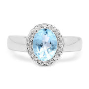 Bids.com 2.58 Carat Genuine  Blue Topaz and White Topaz .925 Sterling Silver Ring Rings White Smoke Size 9.00,size 6.00,size 7.00,size 8.00,9.00,size 5.00