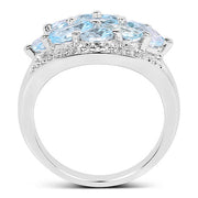Bids.com 2.50 Carat Genuine  Blue Topaz .925 Sterling Silver Ring Rings White Smoke size 6.00,size 7.00,size 8.00,size 5.00,size 9.00