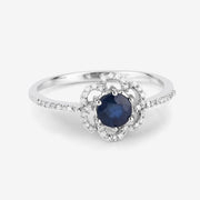 Bids.com 0.78 Carat Genuine Blue Sapphire and White Diamond 14K White Gold Ring Rings Lavender size 5.00,size 6.00,size 7.00,size 8.00,size 9.00