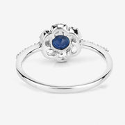 Bids.com 0.78 Carat Genuine Blue Sapphire and White Diamond 14K White Gold Ring Rings White Smoke size 5.00,size 6.00,size 7.00,size 8.00,size 9.00