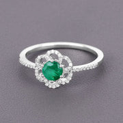 Bids.com 0.55 Carat Genuine Zambian Emerald and White Diamond 14K White Gold Ring Rings Dim Gray size 5.00,size 6.00,size 7.00,size 8.00,size 9.00
