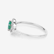 Bids.com 0.55 Carat Genuine Zambian Emerald and White Diamond 14K White Gold Ring Rings White Smoke size 5.00,size 6.00,size 7.00,size 8.00,size 9.00