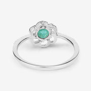Bids.com 0.55 Carat Genuine Zambian Emerald and White Diamond 14K White Gold Ring Rings White Smoke size 5.00,size 6.00,size 7.00,size 8.00,size 9.00