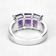 Bids.com 2.85 Carat Genuine Amethyst .925 Sterling Silver Ring Rings White Smoke size 6.00,size 7.00,size 8.00,size 5.00,size 9.00