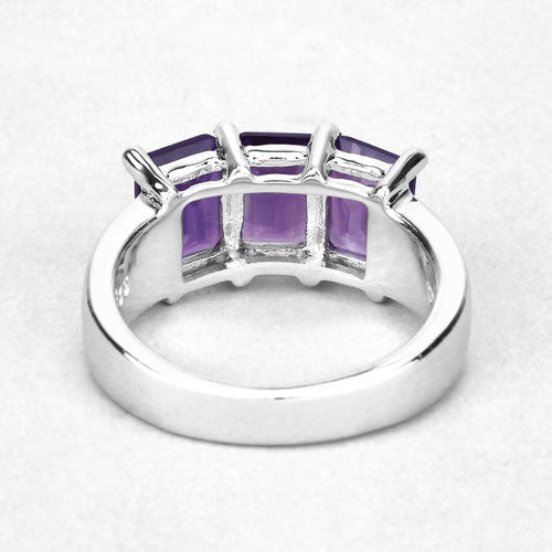 Bids.com 2.85 Carat Genuine Amethyst .925 Sterling Silver Ring Rings White Smoke size 6.00,size 7.00,size 8.00,size 5.00,size 9.00