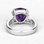 Bids.com 2.71 Carat Genuine Amethyst and White Topaz .925 Sterling Silver Ring Rings White Smoke size 6.00,size 8.00,size 7.00,size 5.00,size 9.00