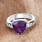 Bids.com 2.71 Carat Genuine Amethyst and White Topaz .925 Sterling Silver Ring Rings Tan size 6.00,size 8.00,size 7.00,size 5.00,size 9.00