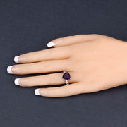 Bids.com 2.71 Carat Genuine Amethyst and White Topaz .925 Sterling Silver Ring Rings Navajo White size 6.00,size 8.00,size 7.00,size 5.00,size 9.00