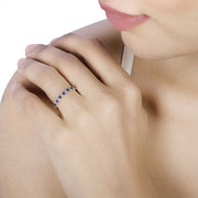 Bids.com 0.43 Carat Genuine Blue Sapphire and White Diamond 14K Yellow Gold Ring Rings Tan size 5.00,size 6.00,size 7.00,size 8.00,size 9.00