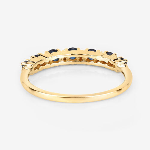 Bids.com 0.43 Carat Genuine Blue Sapphire and White Diamond 14K Yellow Gold Ring Rings White Smoke size 5.00,size 6.00,size 7.00,size 8.00,size 9.00