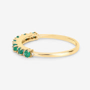 Bids.com 0.41 Carat Genuine Zambian Emerald and White Diamond 14K Yellow Gold Ring Rings White Smoke size 6.00,size 7.00,size 8.00,size 5.00,size 9.00