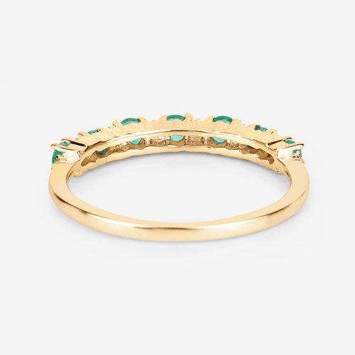 Bids.com 0.41 Carat Genuine Zambian Emerald and White Diamond 14K Yellow Gold Ring Rings White Smoke size 6.00,size 7.00,size 8.00,size 5.00,size 9.00