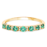 Bids.com 0.41 Carat Genuine Zambian Emerald and White Diamond 14K Yellow Gold Ring Rings White Smoke size 6.00,size 7.00,size 8.00,size 5.00,size 9.00
