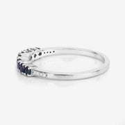 Bids.com 0.45 Carat Genuine Blue Sapphire and White Diamond 14K White Gold Ring Rings Lavender size 5.00,size 6.00,size 7.00,size 8.00,size 9.00
