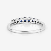 Bids.com 0.45 Carat Genuine Blue Sapphire and White Diamond 14K White Gold Ring Rings White Smoke size 5.00,size 6.00,size 7.00,size 8.00,size 9.00