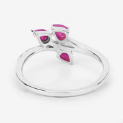 Bids.com 0.68 Carat Genuine Ruby and White Diamond 14K White Gold Ring Rings Lavender size 5.00,size 6.00,size 7.00,size 8.00,size 9.00