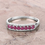 Bids.com 0.47 Carat Genuine Ruby and White Diamond 14K White Gold Ring Rings Gray size 5.00,size 6.00,size 7.00,size 8.00,size 9.00