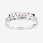 Bids.com 0.47 Carat Genuine Ruby and White Diamond 14K White Gold Ring Rings White Smoke size 5.00,size 6.00,size 7.00,size 8.00,size 9.00