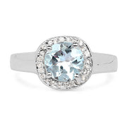 Bids.com 2.37 Carat Genuine Blue Topaz and White Topaz .925 Sterling Silver Ring Rings White Smoke size 7.00,size 8.00,size 9.00,size 5.00,size 6.00,size 10.00