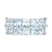 Bids.com 3.60 Carat Genuine  Blue Topaz .925 Sterling Silver Ring Rings White Smoke size 8.00,size 6.00,size 7.00,size 5.00,size 9.00