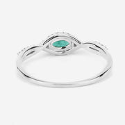 Bids.com 0.32 Carat Genuine Zambian Emerald and White Diamond 14K White Gold Ring Rings White Smoke size 5.00,size 6.00,size 7.00,size 8.00,size 9.00