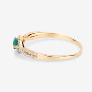 Bids.com 0.32 Carat Genuine Zambian Emerald and White Diamond 14K Yellow Gold Ring Rings White Smoke size 7.00,size 6.00,size 8.00,size 5.00,size 9.00