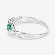 Bids.com 0.35 Carat Genuine Zambian Emerald and White Diamond 14K White Gold Ring Rings White Smoke size 7.00,size 5.00,size 6.00,size 8.00,size 9.00
