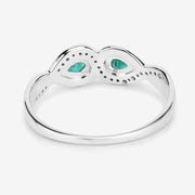 Bids.com 0.35 Carat Genuine Zambian Emerald and White Diamond 14K White Gold Ring Rings White Smoke size 7.00,size 5.00,size 6.00,size 8.00,size 9.00