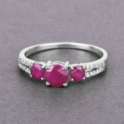 Bids.com 1.02 Carat Genuine Ruby and White Diamond 14K White Gold Ring Rings Light Slate Gray size 6.00,size 7.00,size 8.00