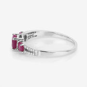 Bids.com 1.02 Carat Genuine Ruby and White Diamond 14K White Gold Ring Rings Lavender size 6.00,size 7.00,size 8.00